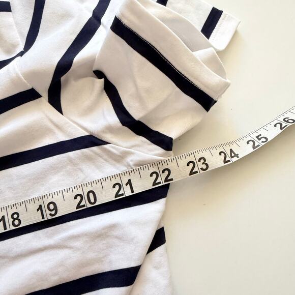 Athleta Essential V-Neck Tee - White & Blue Stripe - XL - Picture 5 of 6